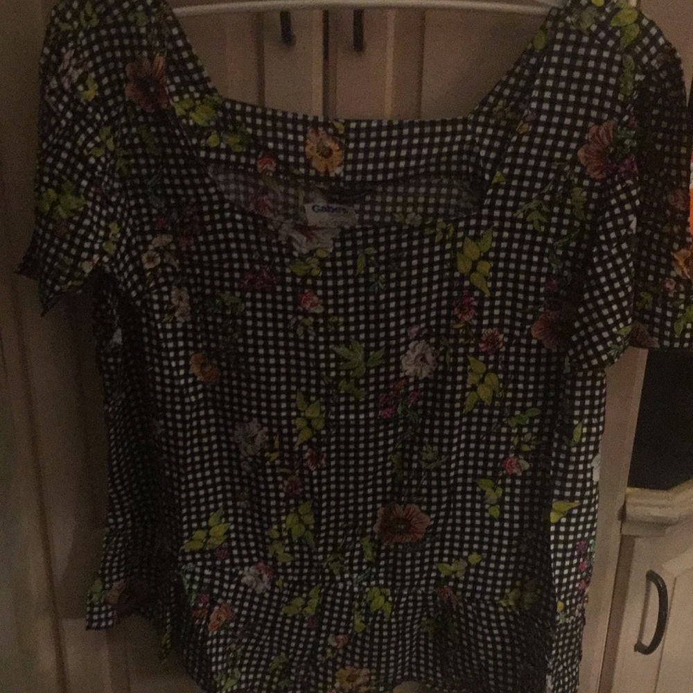 BNWT Womans 3x Top Black/wh check